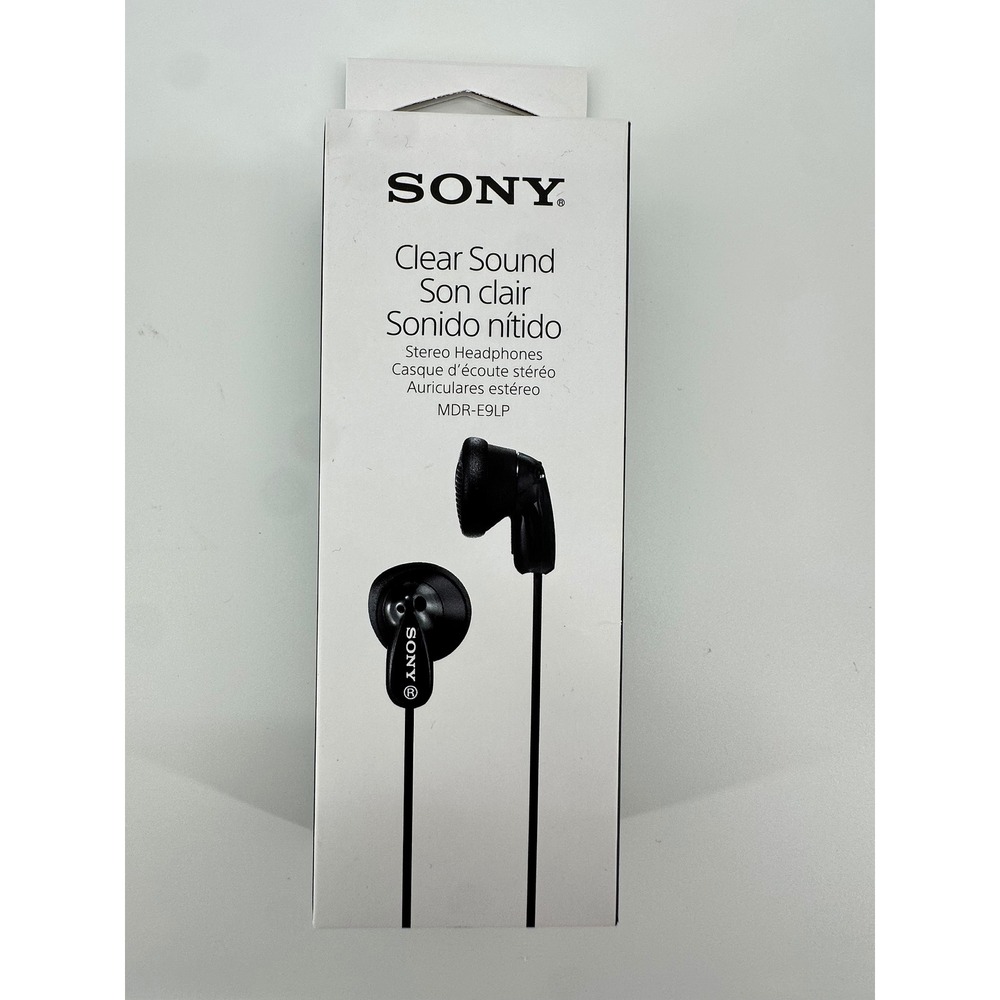 Sony MDR-E9LP Wired In-Ear Stereo Headphones Earbuds Black Clear Sound New